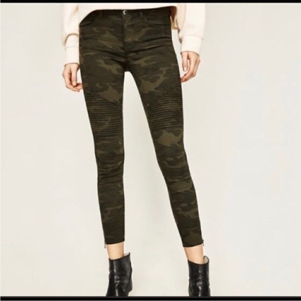 Zara Camouflage moto Skinny Pants - 4
